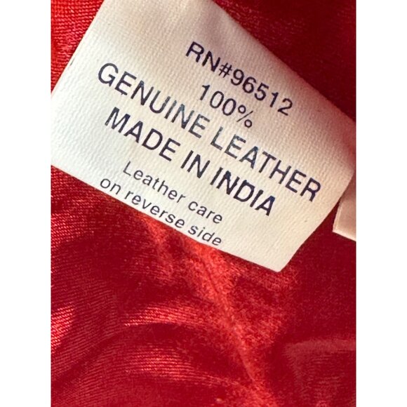 Saguaro Genuine Leather Womens Jacket Small Red Zip Front - Picture 5 of 10